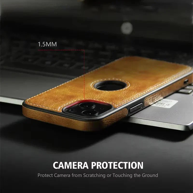 Luxury Business Leather Stitching Phone Case For iphone