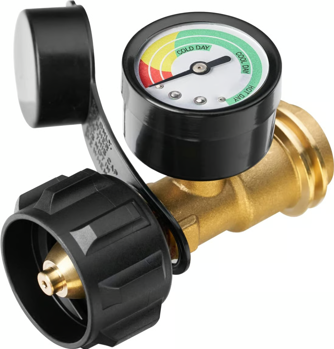 Universal Propane Tank Gauge for 5-40 Pound LP Tanks | Gas Level Indicator for Grill, Heater, RV Camper, QCC1 Connection